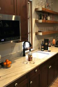 Winter Garden, Warm Tone Pantry with Floating Shelves 01